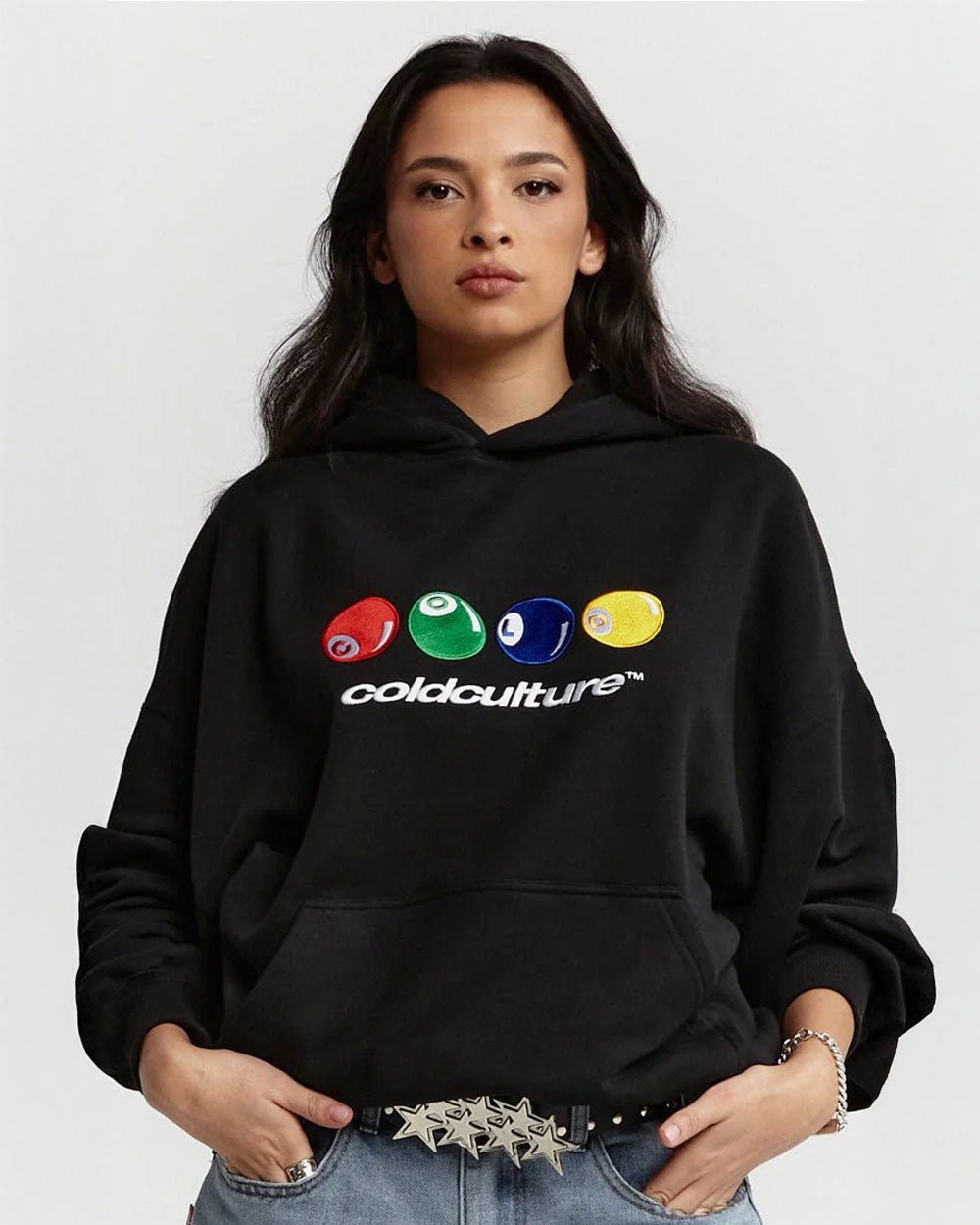 POOL COLORS HOODIE BLACK