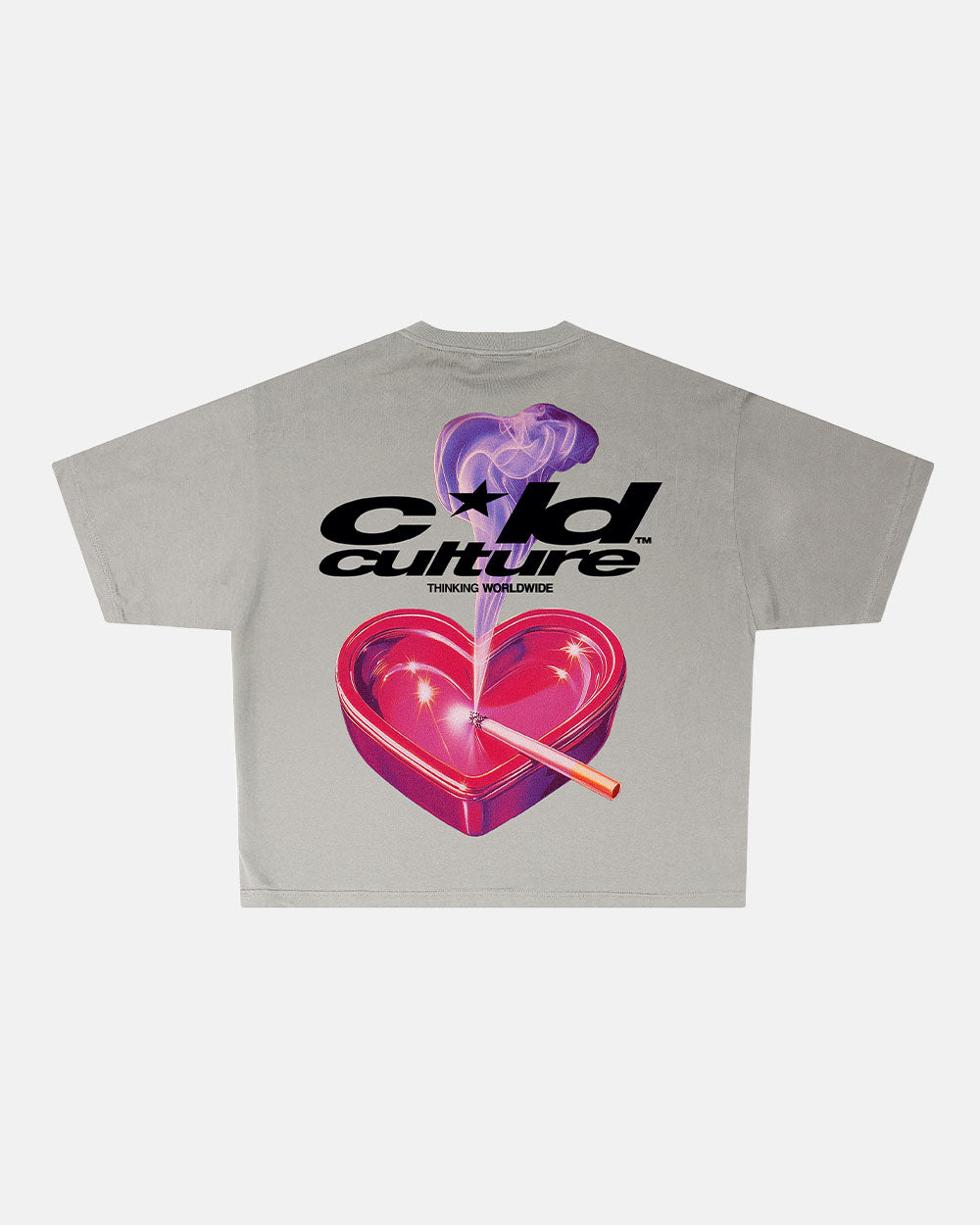HEART ASHTRAY TEE FROST GREY