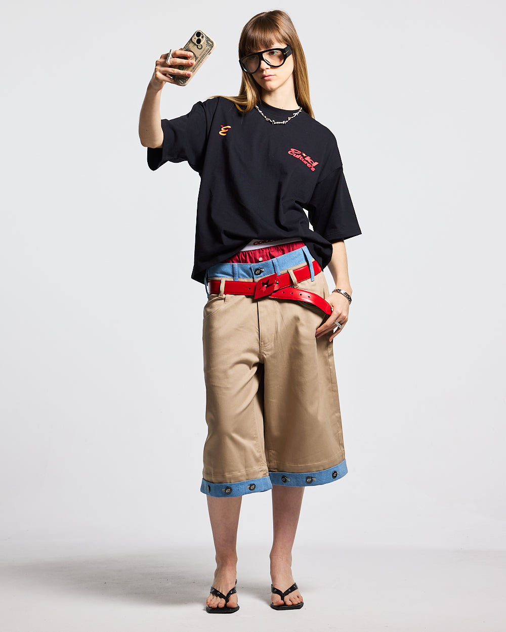 DOUBLE WAIST SUIT JORTS BEIGE