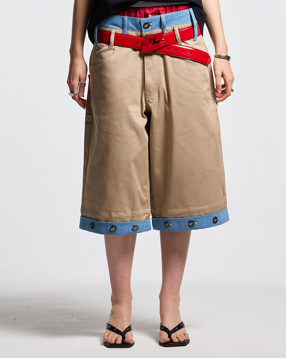 DOUBLE WAIST SUIT JORTS BEIGE