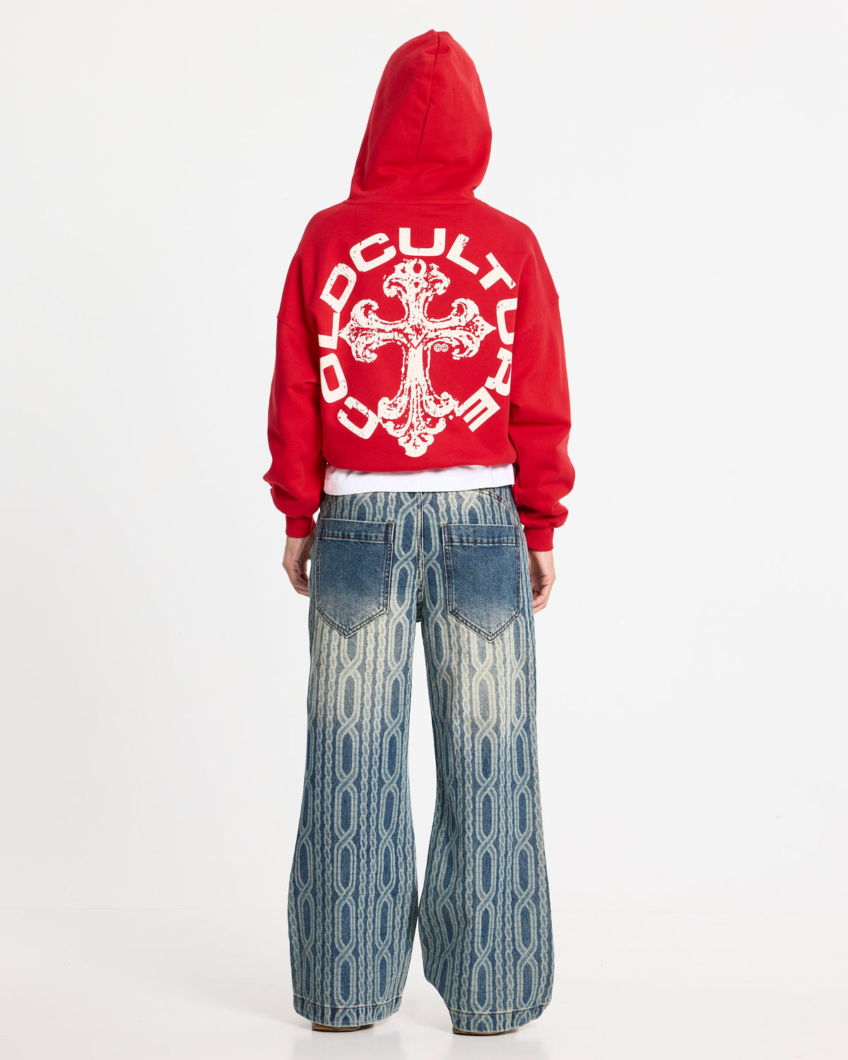 DISCHARGE HOODIE RED - Cold Culture