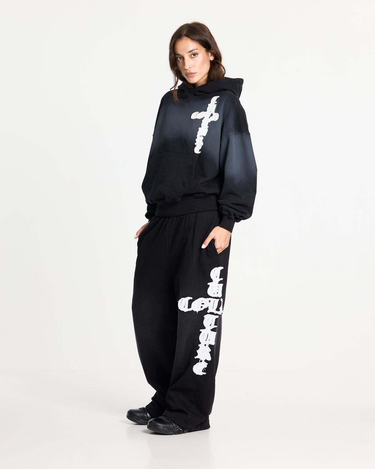 CROSSED HOODIE BLACK - Cold Culture #woman