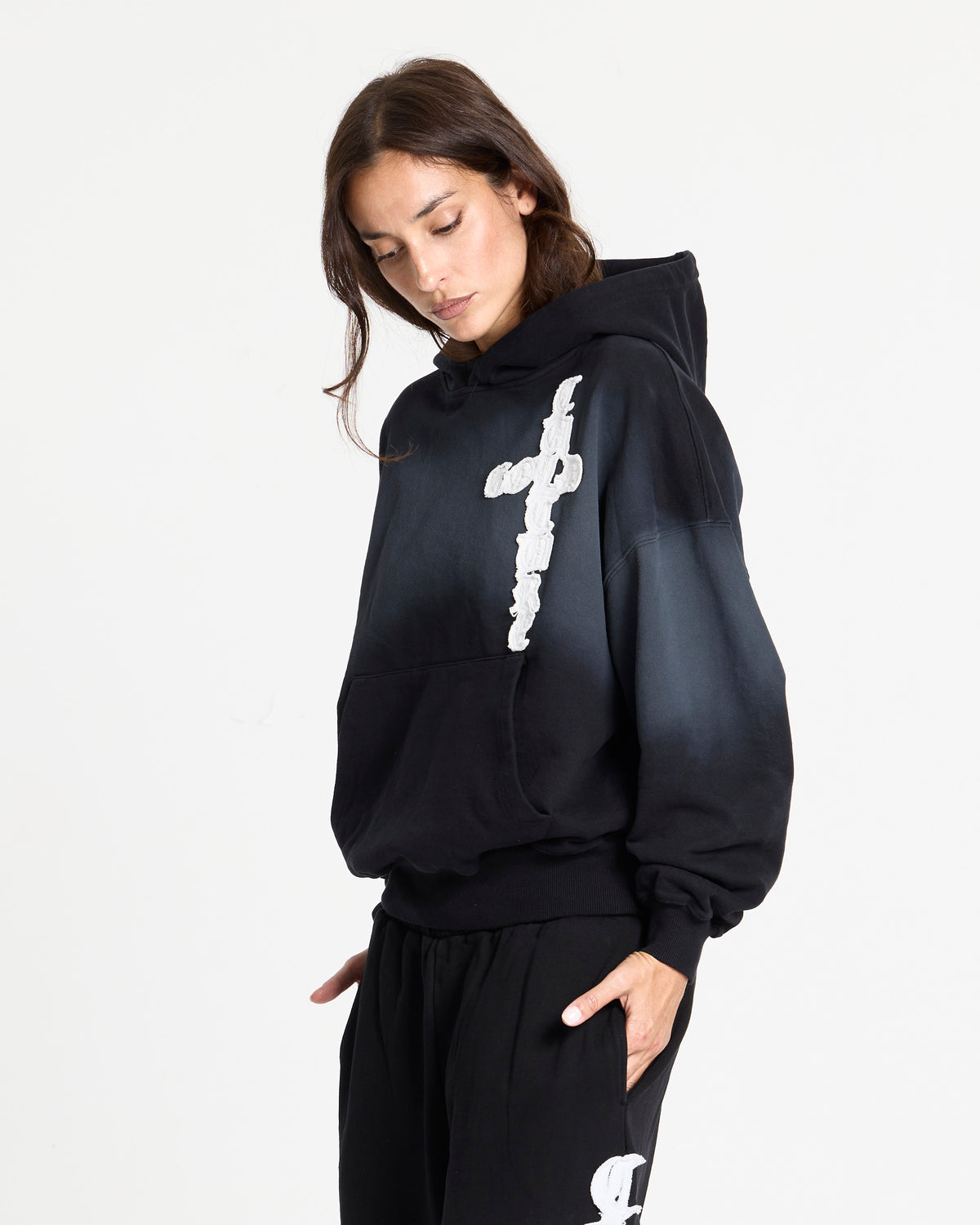 CROSSED HOODIE BLACK - Cold Culture #woman