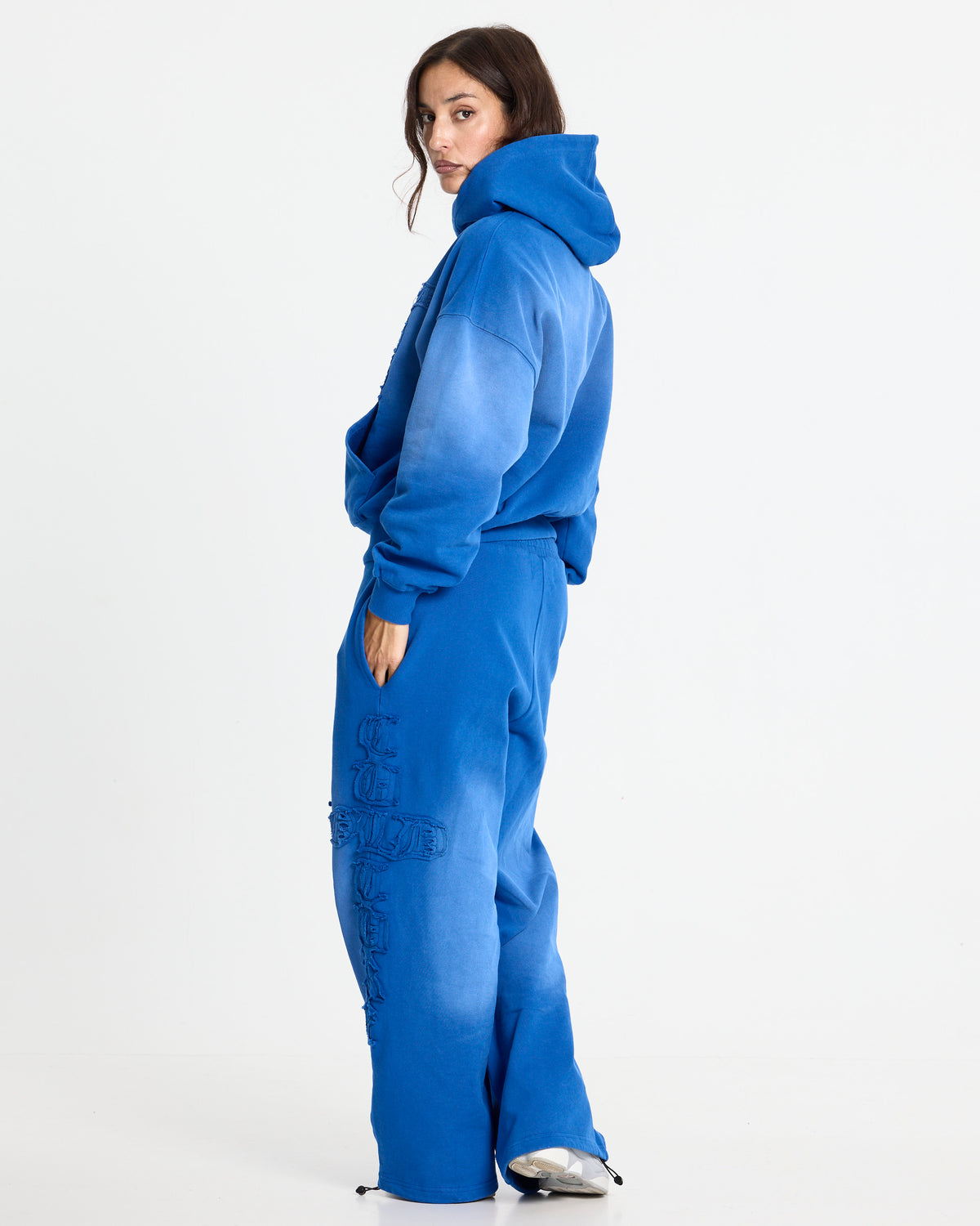 CROSSED HOODIE BLUE - Cold Culture #woman