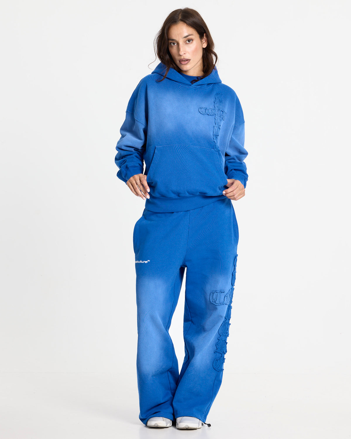 CROSSED HOODIE BLUE - Cold Culture #woman