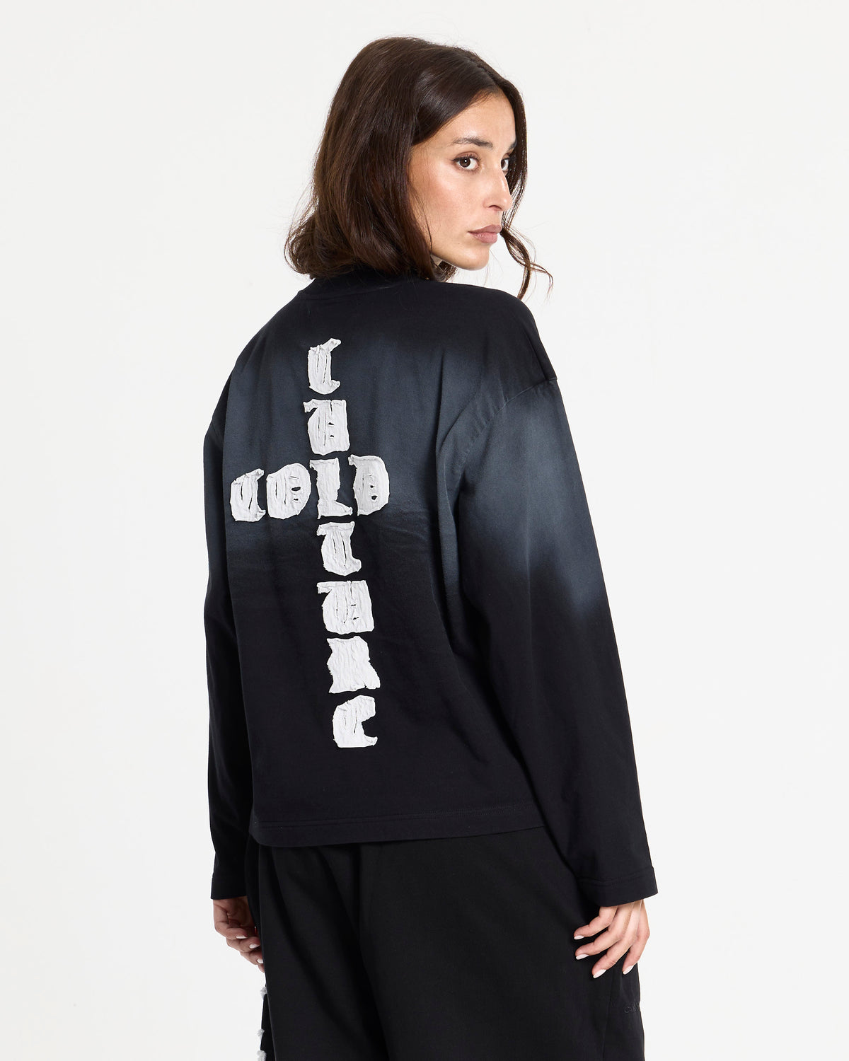 CROSSED LONGSLEEVE BLACK - Cold Culture #woman