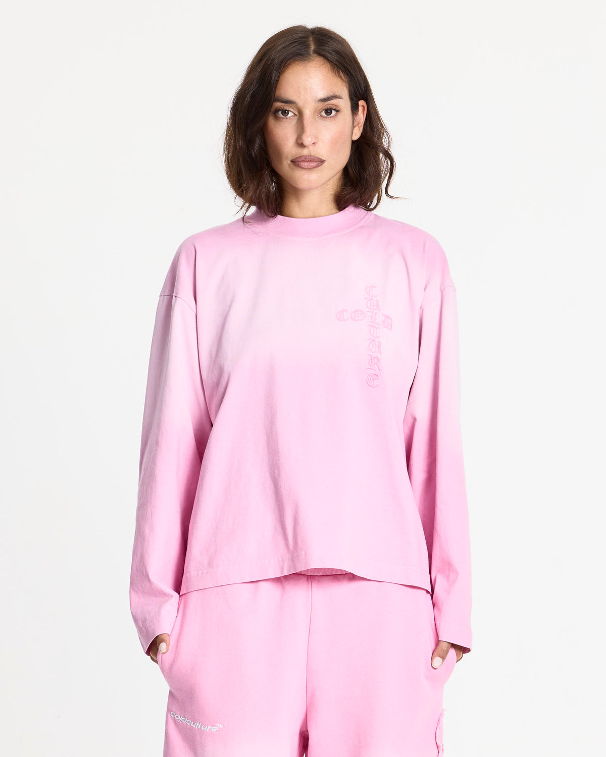 CROSSED LONGSLEEVE PINK - Cold Culture #woman
