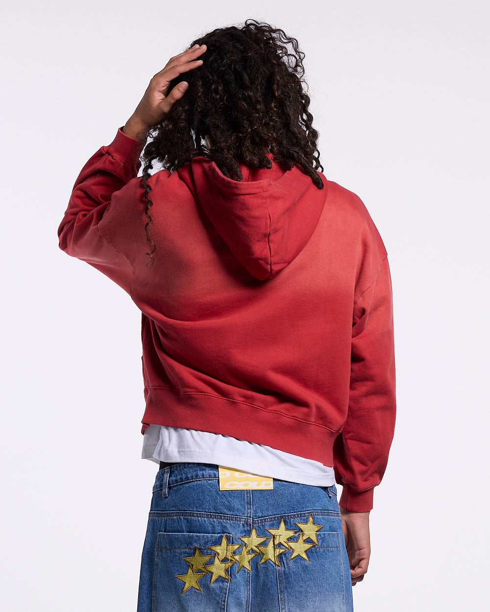 CROSSED SCRIPT ZIP HOODIE RED