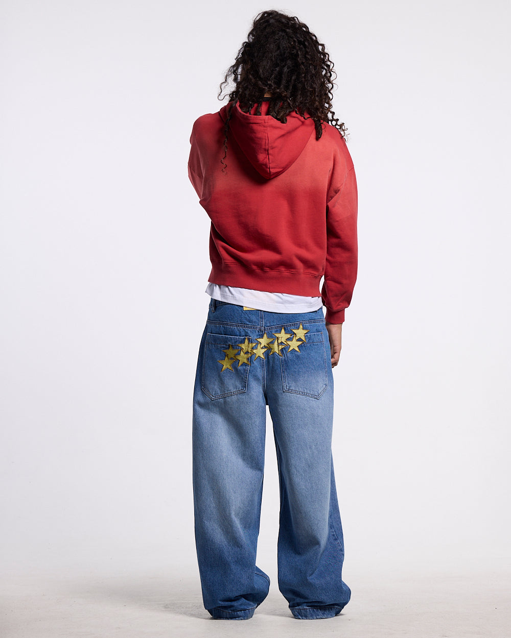 CROSSED SCRIPT ZIP HOODIE RED