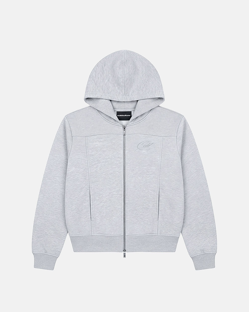 CURVE ZIP HOODIE HEATHER GREY - Cold Culture #packshot
