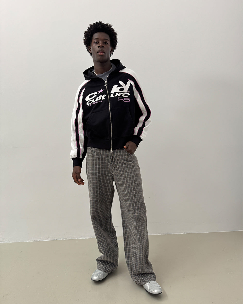 TEASE ME ZIP HOODIE BLACK & GREY