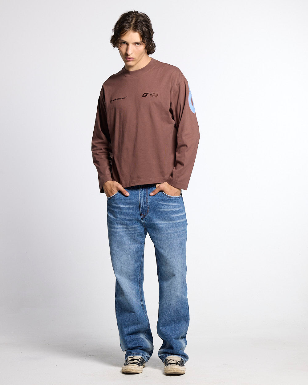 CURVED KNOTS LONGSLEEVE BROWN