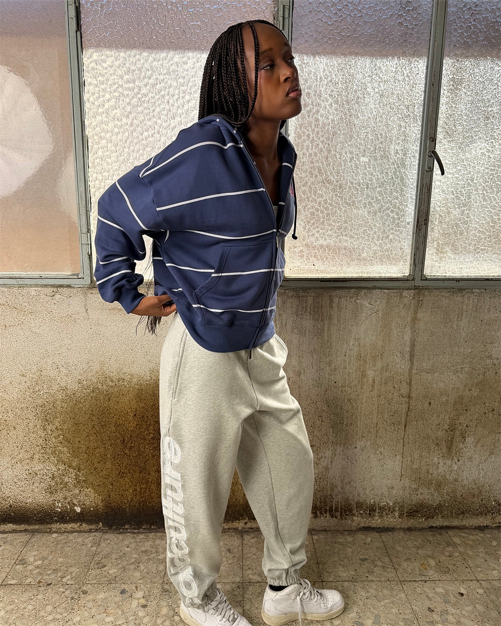VERTICAL SWEATPANTS HEATHER GREY