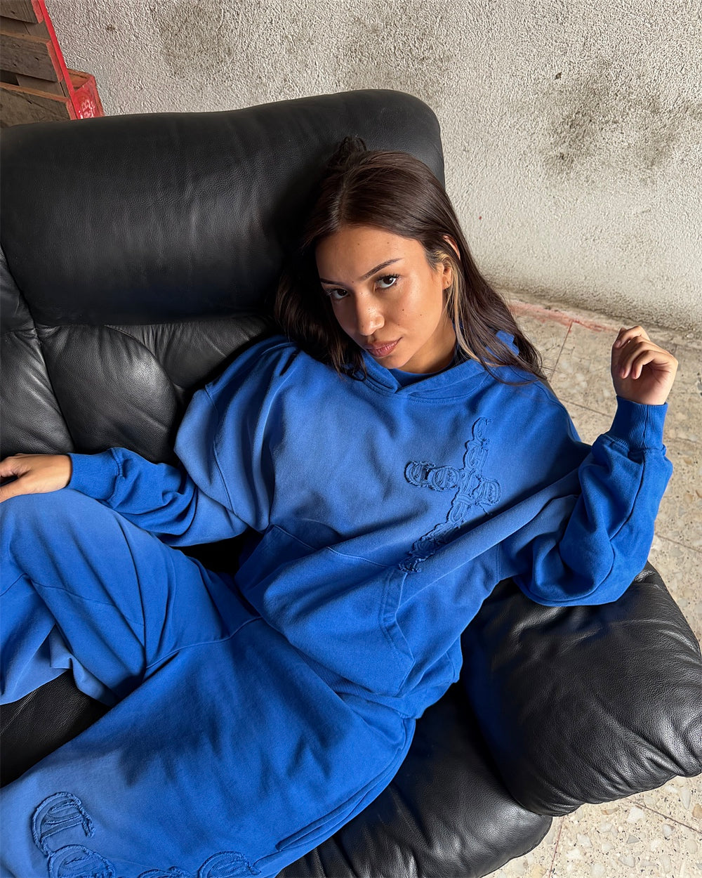 CROSSED HOODIE BLUE