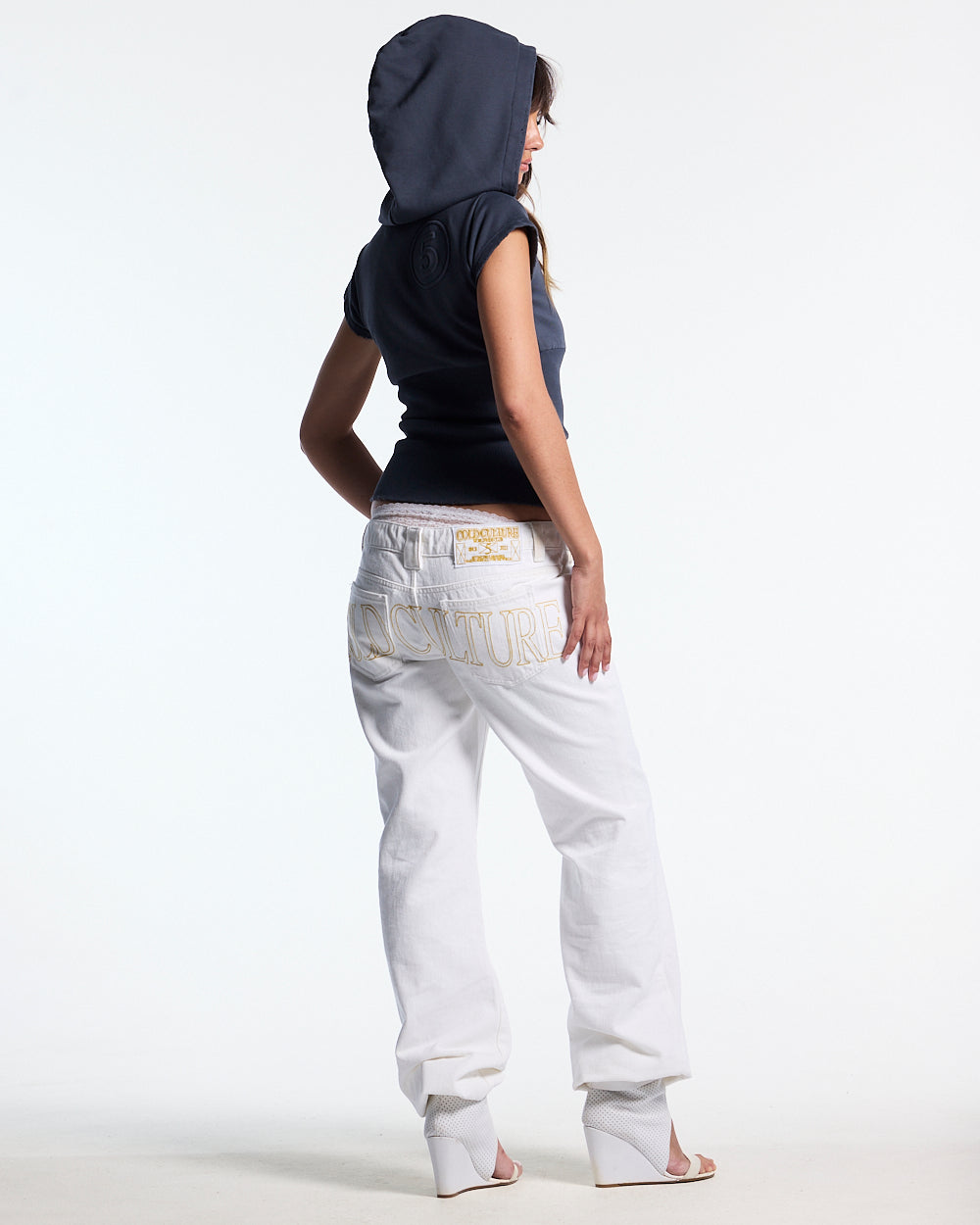 HOODED BABY ZIP TEE DARK GREY