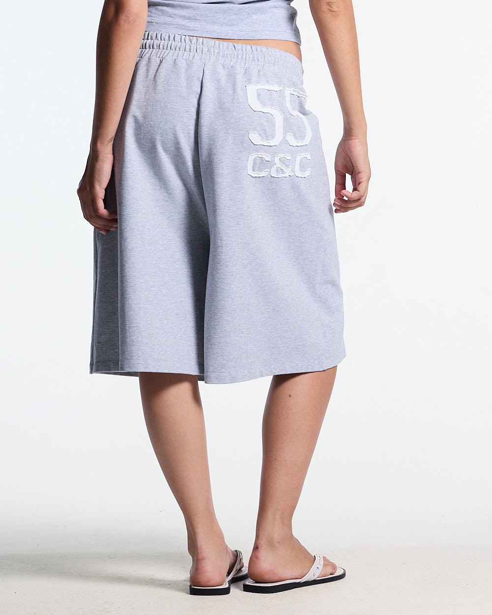 LACE SWEATSHORTS HEATHER GREY
