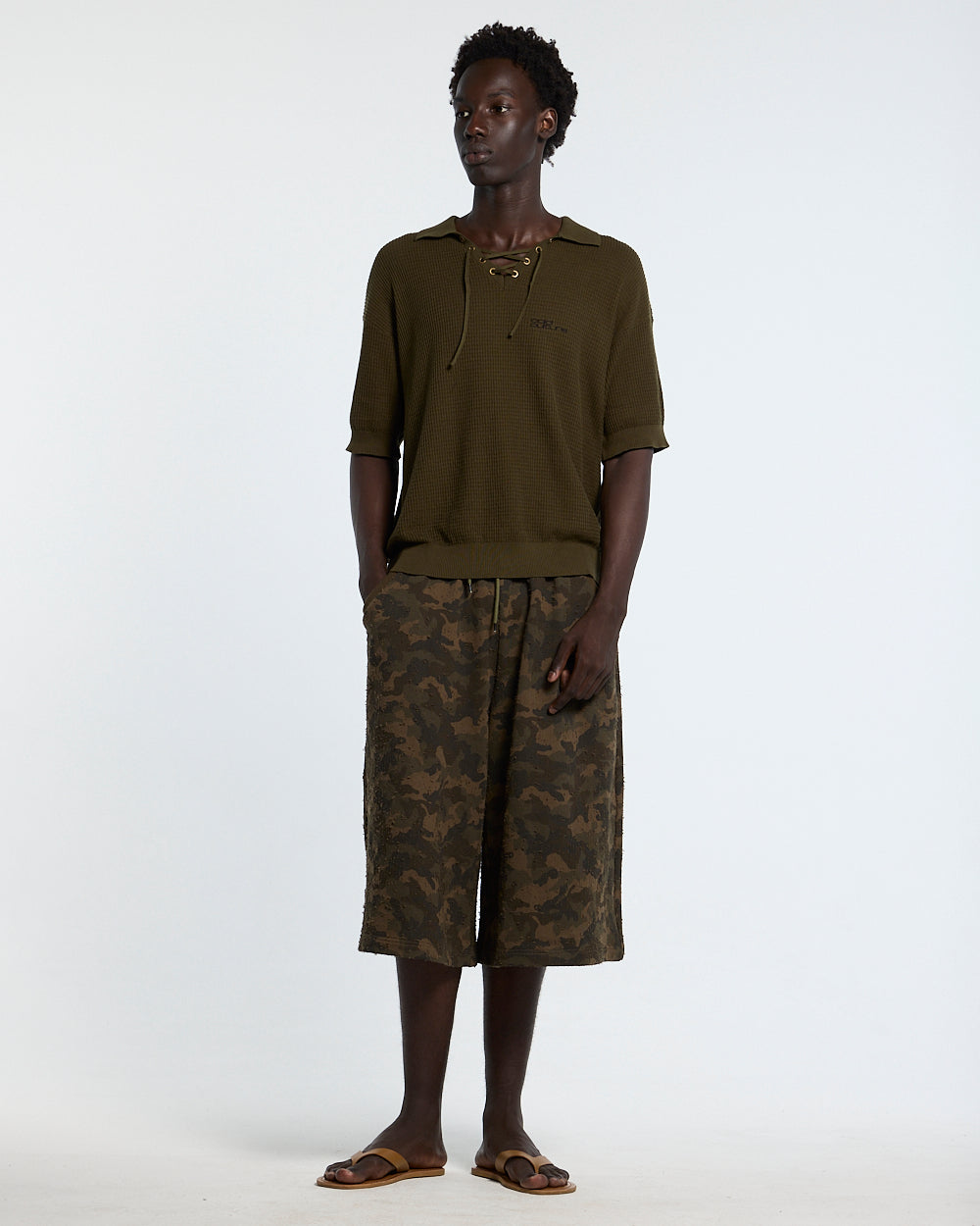 SPARROW KNIT POLO GREEN