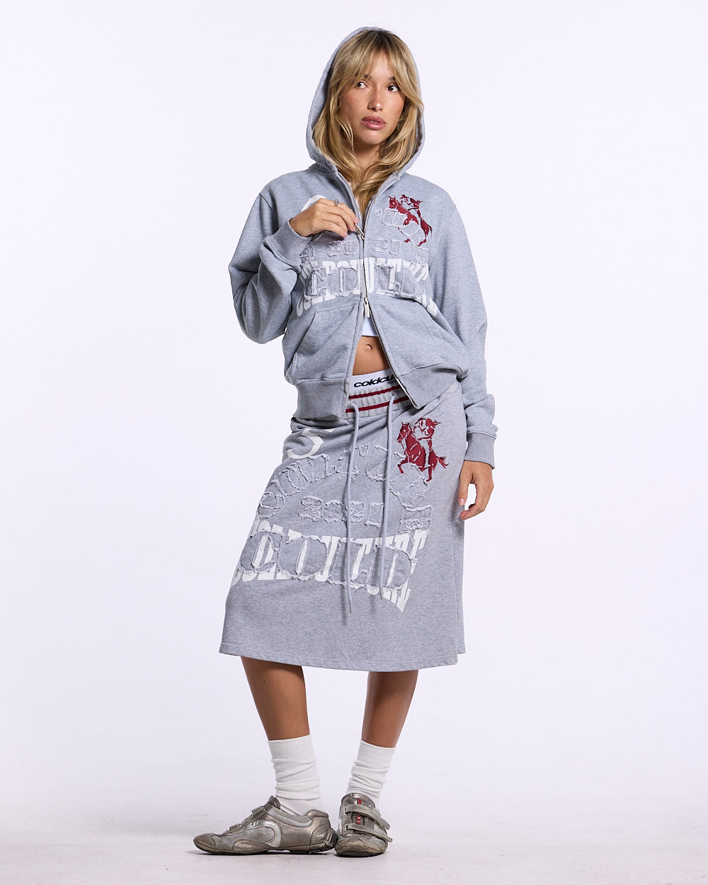 SWING ZIP HOODIE HEATHER GREY