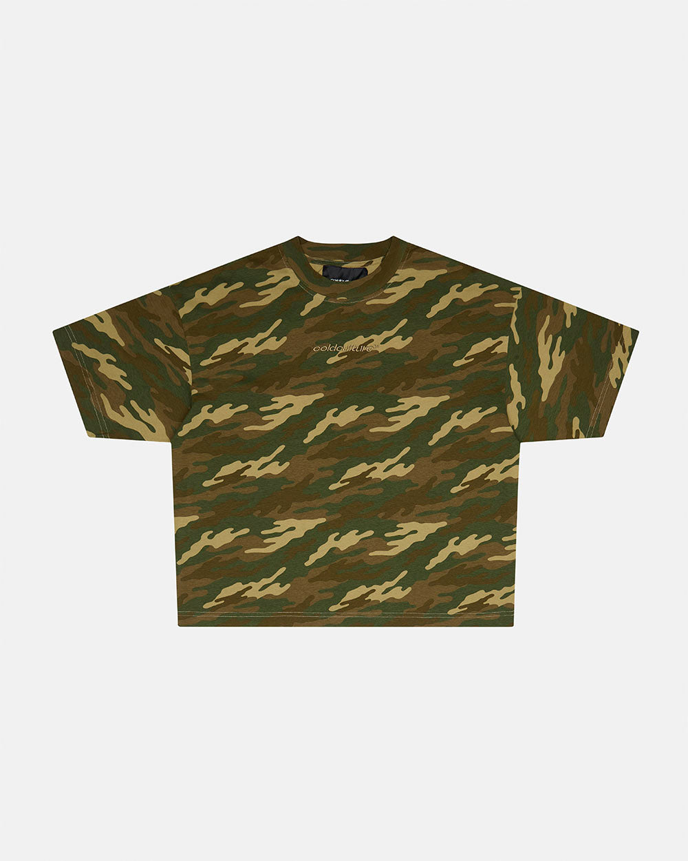 DISTRESS CURVED TEE CAMO