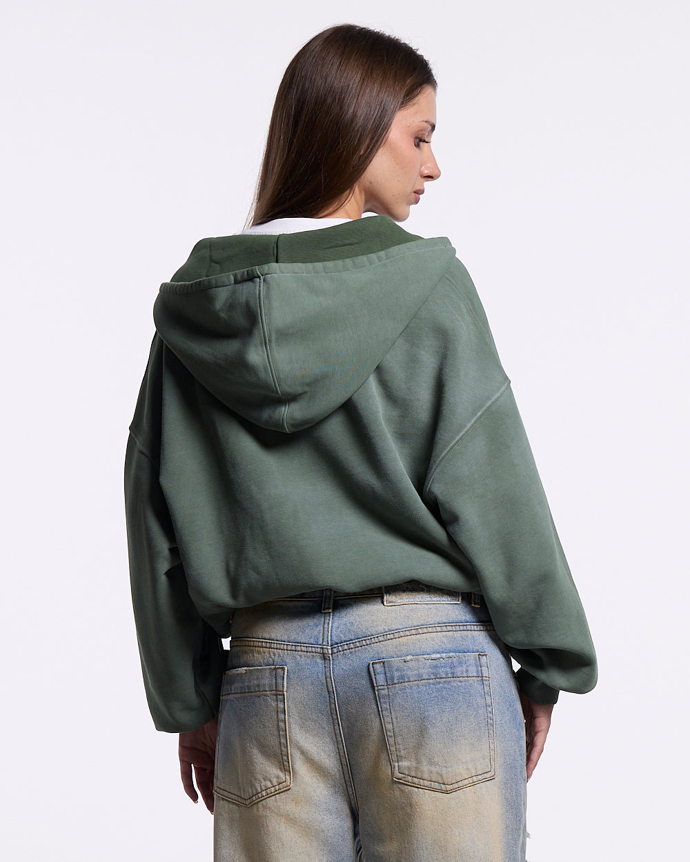 EAGLE ZIP HOODIE GREEN