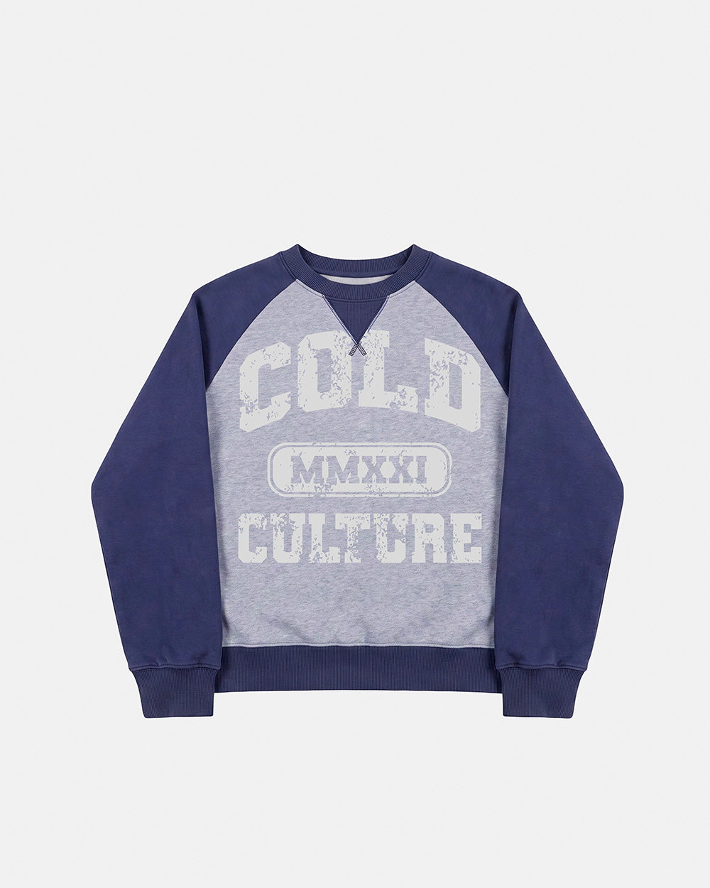 EST.2021 CREWNECK HEATHER GREY AND NAVY