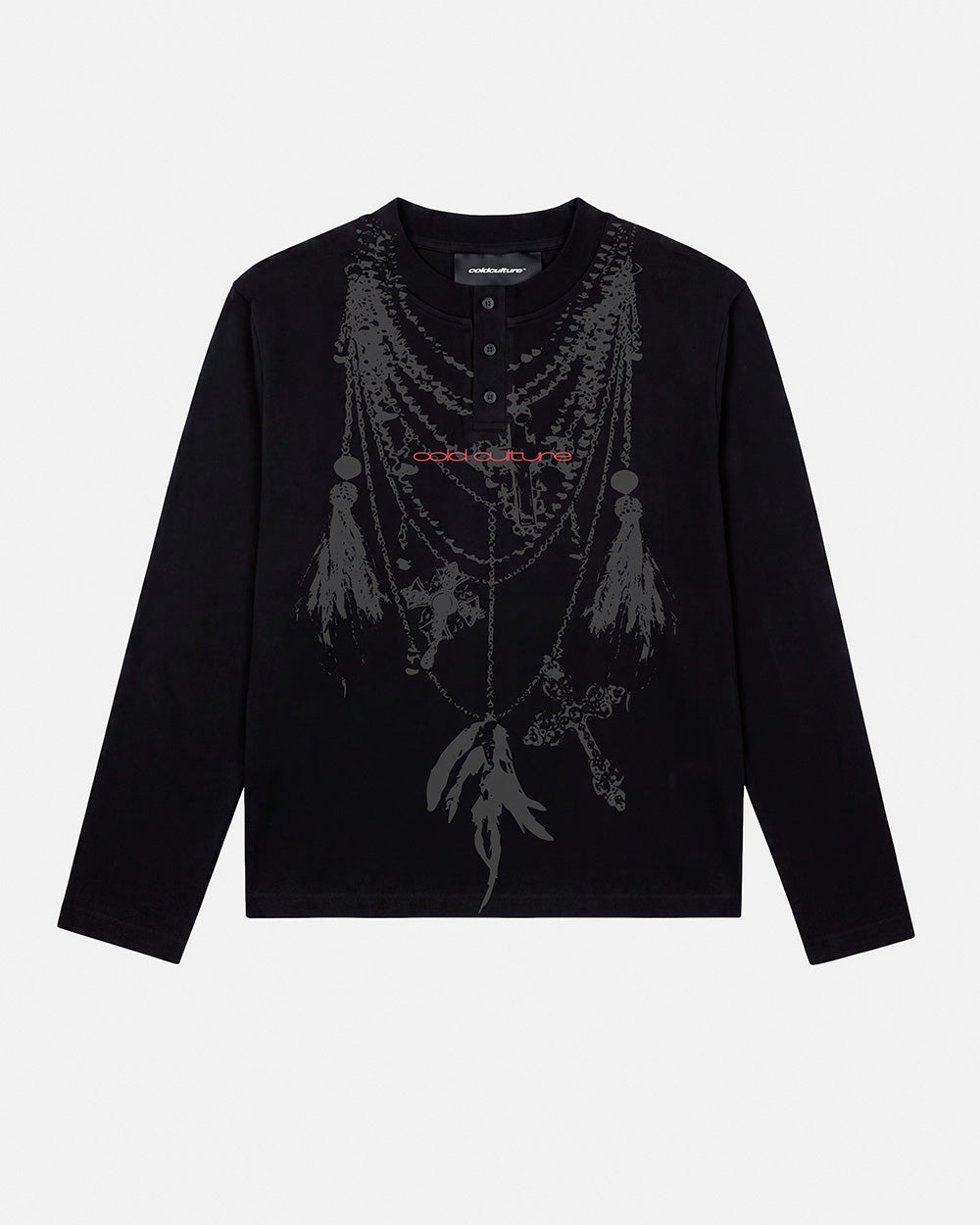 FEATHERED LONGSLEEVE BLACK