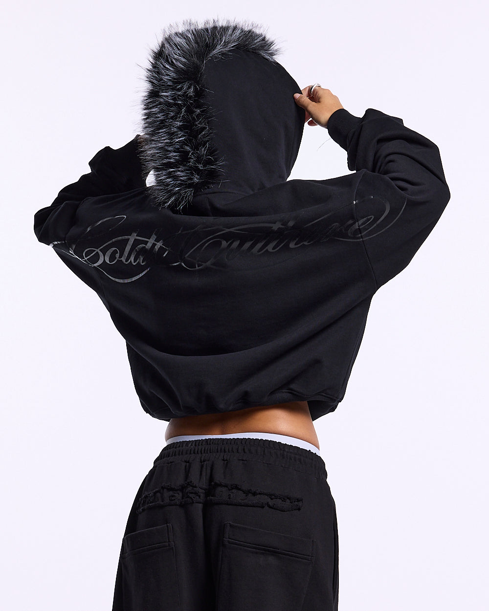 HAIRY HOODIE BLACK