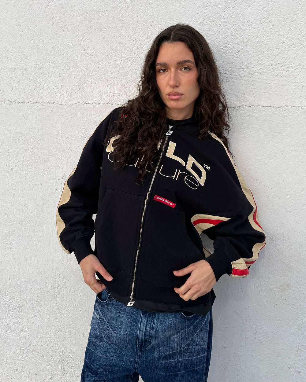 BIKER ZIP HOODIE BLACK