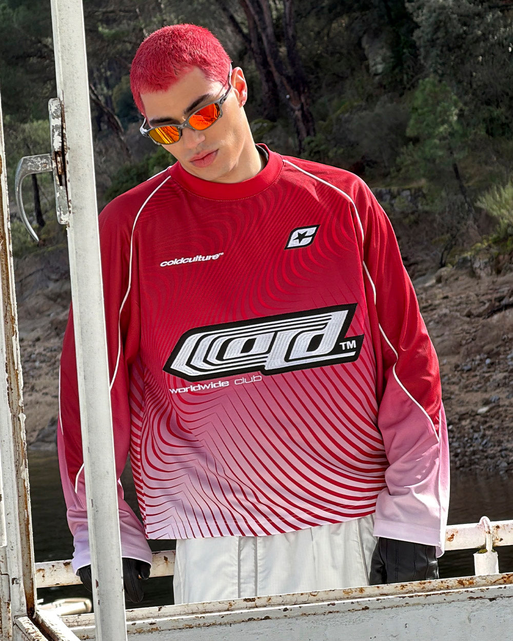 DIFFUSION LONGSLEEVE RED & WHITE