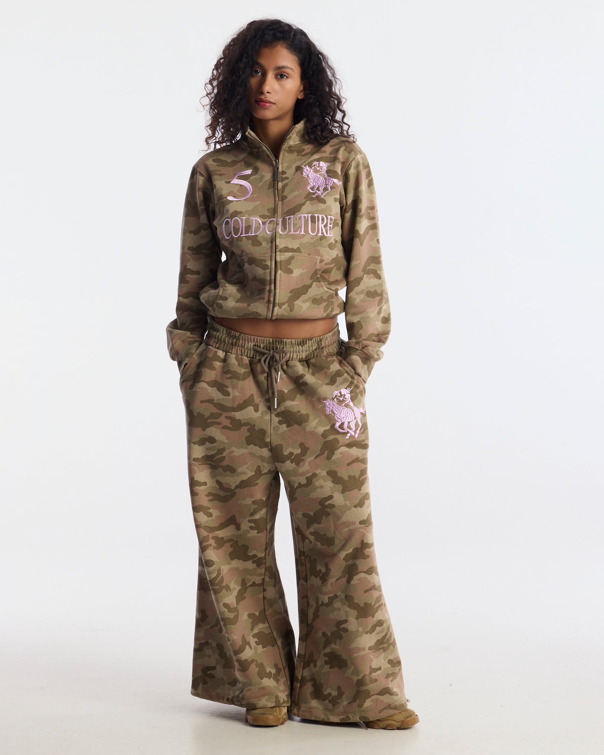 CAMO CLUB ZIP HOODIE CAMO - Cold Culture #woman