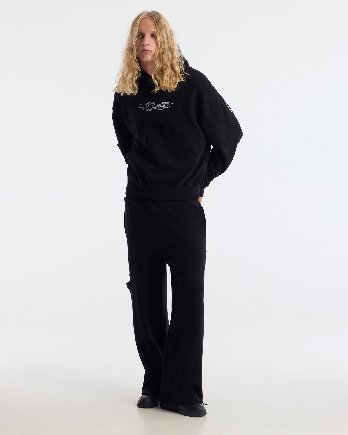 DISTRESS SWEATPANTS BLACK
