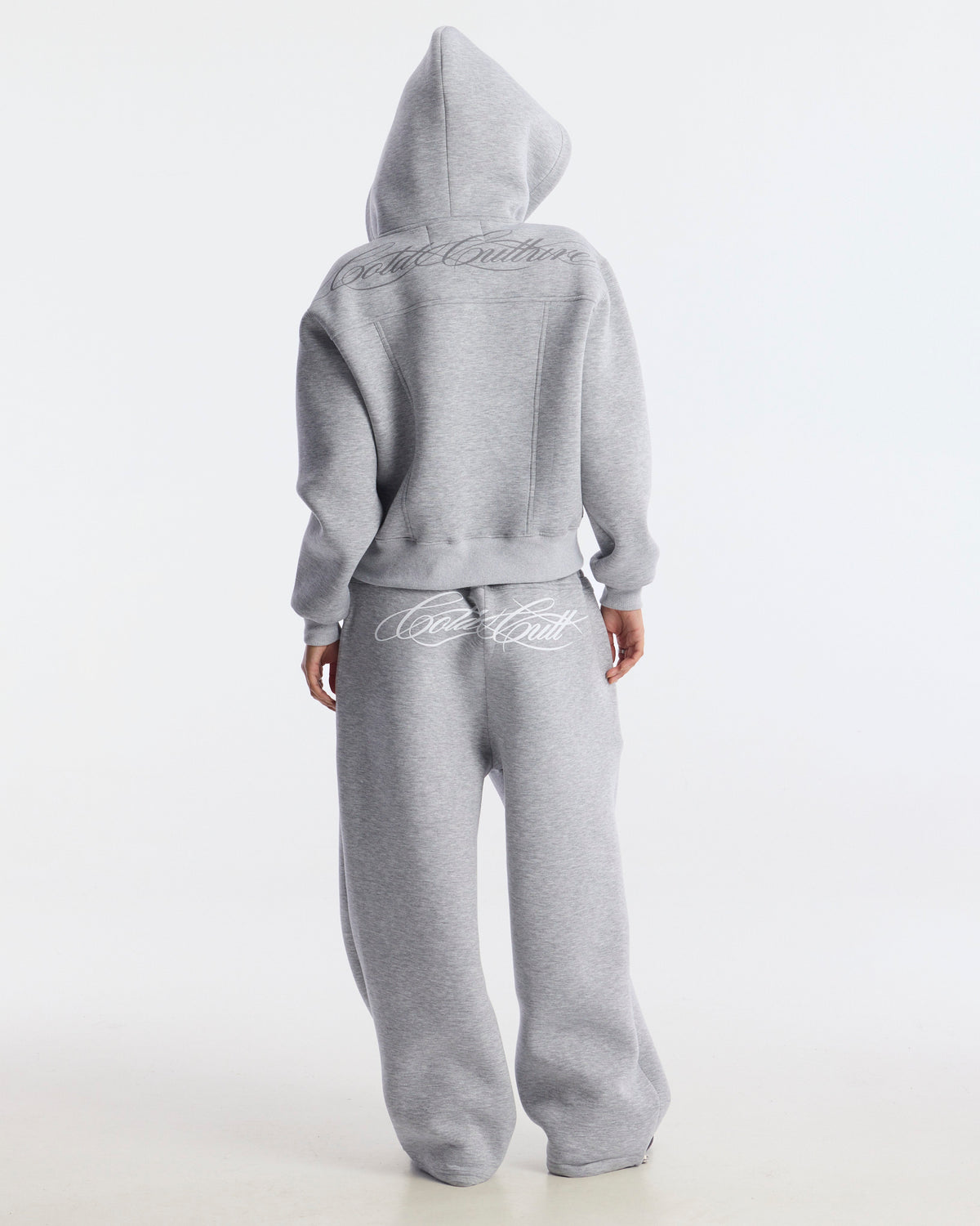 CURVE ZIP HOODIE HEATHER GREY