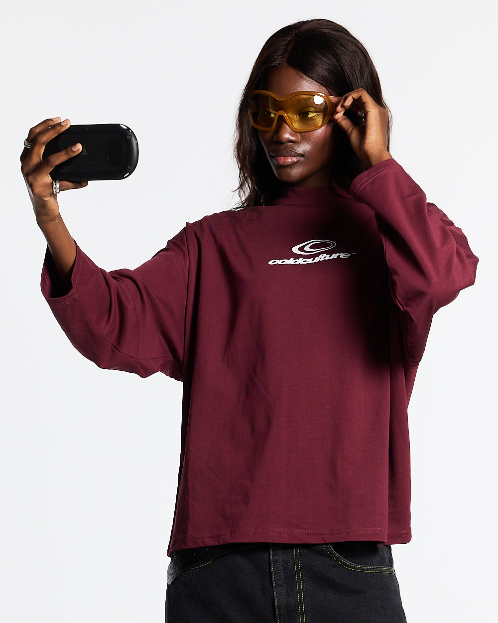 55 FLAMES LONGSLEEVE BURGUNDY