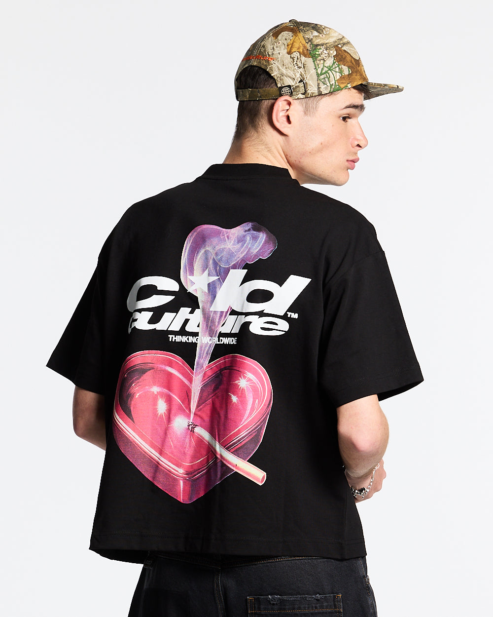 HEART ASHTRAY TEE BLACK