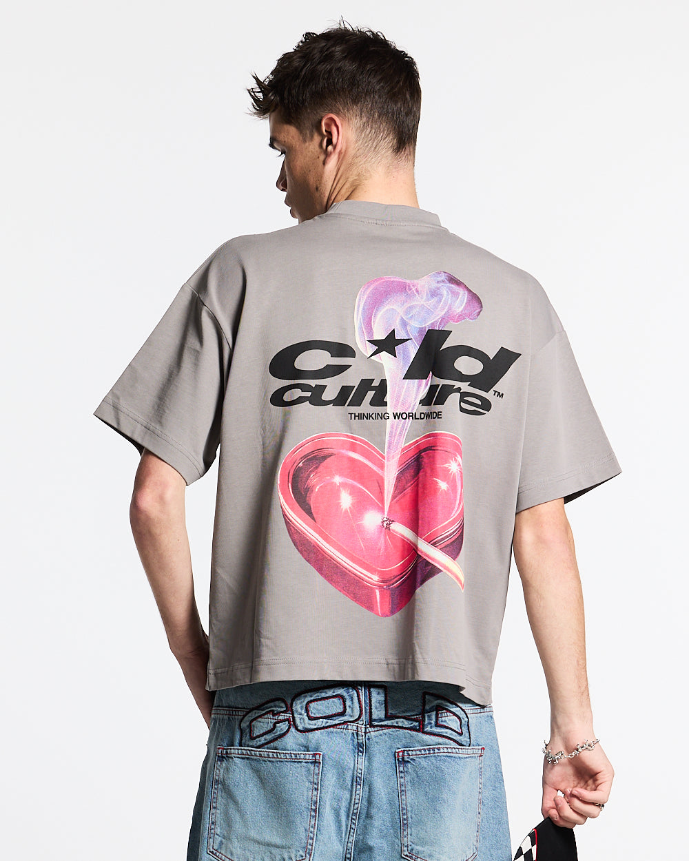 HEART ASHTRAY TEE FROST GREY