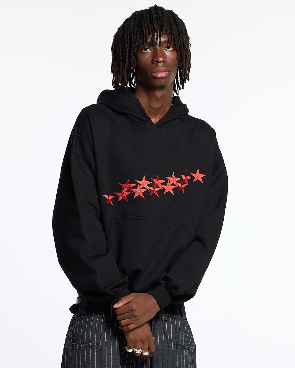STARS HOODIE BLACK & RED
