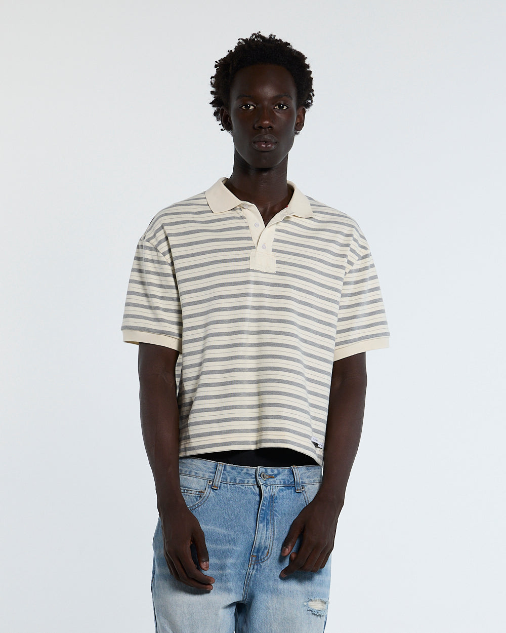 COURT FIELD KNIT POLO GREY