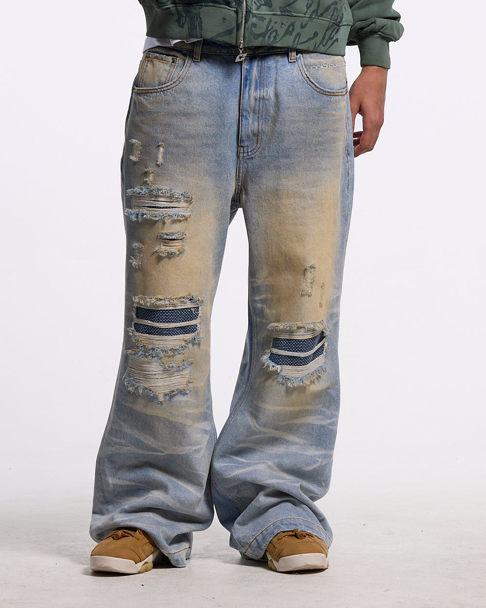 TATTERED PANTS LIGHT DENIM