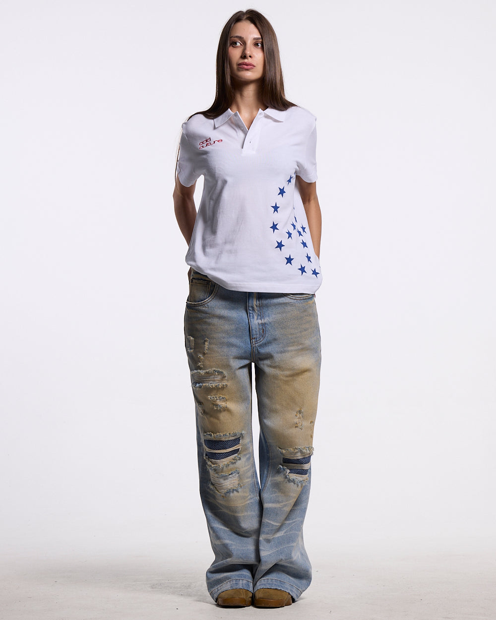 TATTERED PANTS LIGHT DENIM