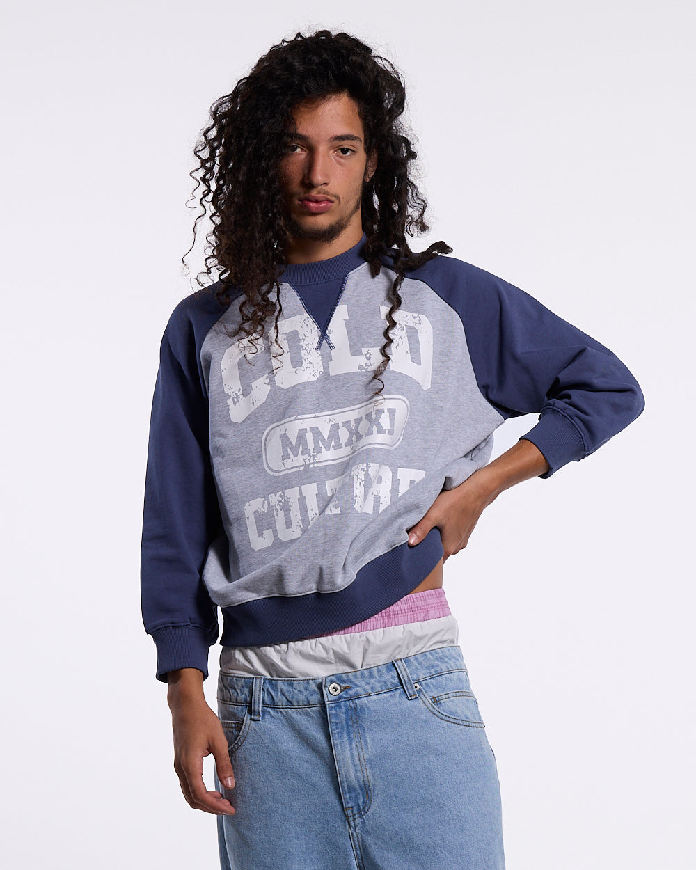 EST.2021 CREWNECK HEATHER GREY AND NAVY
