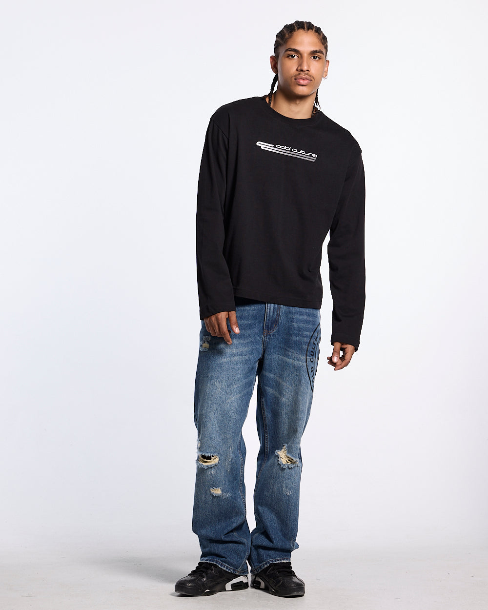 SKID CURVED LONGSLEEVE BLACK