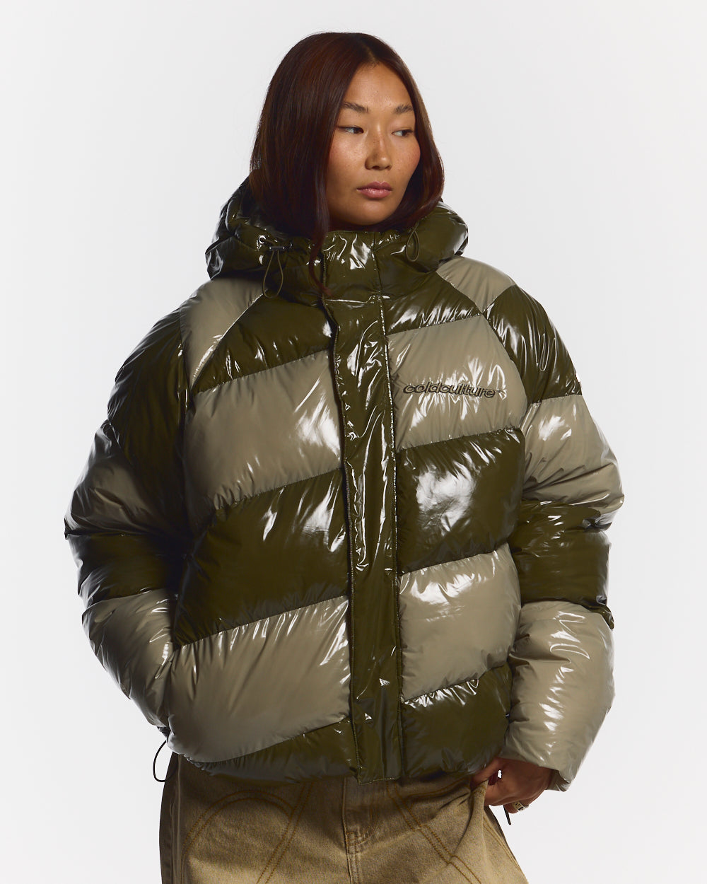 SPIRAL PUFFER GLOSSY GREEN MIX