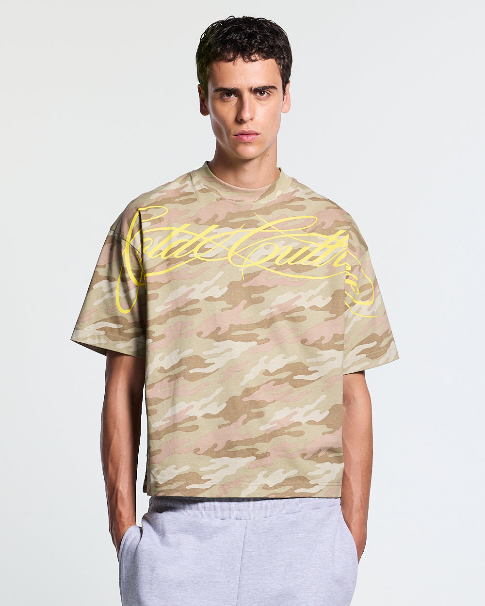 CROSSED SCRIPT TEE CAMO