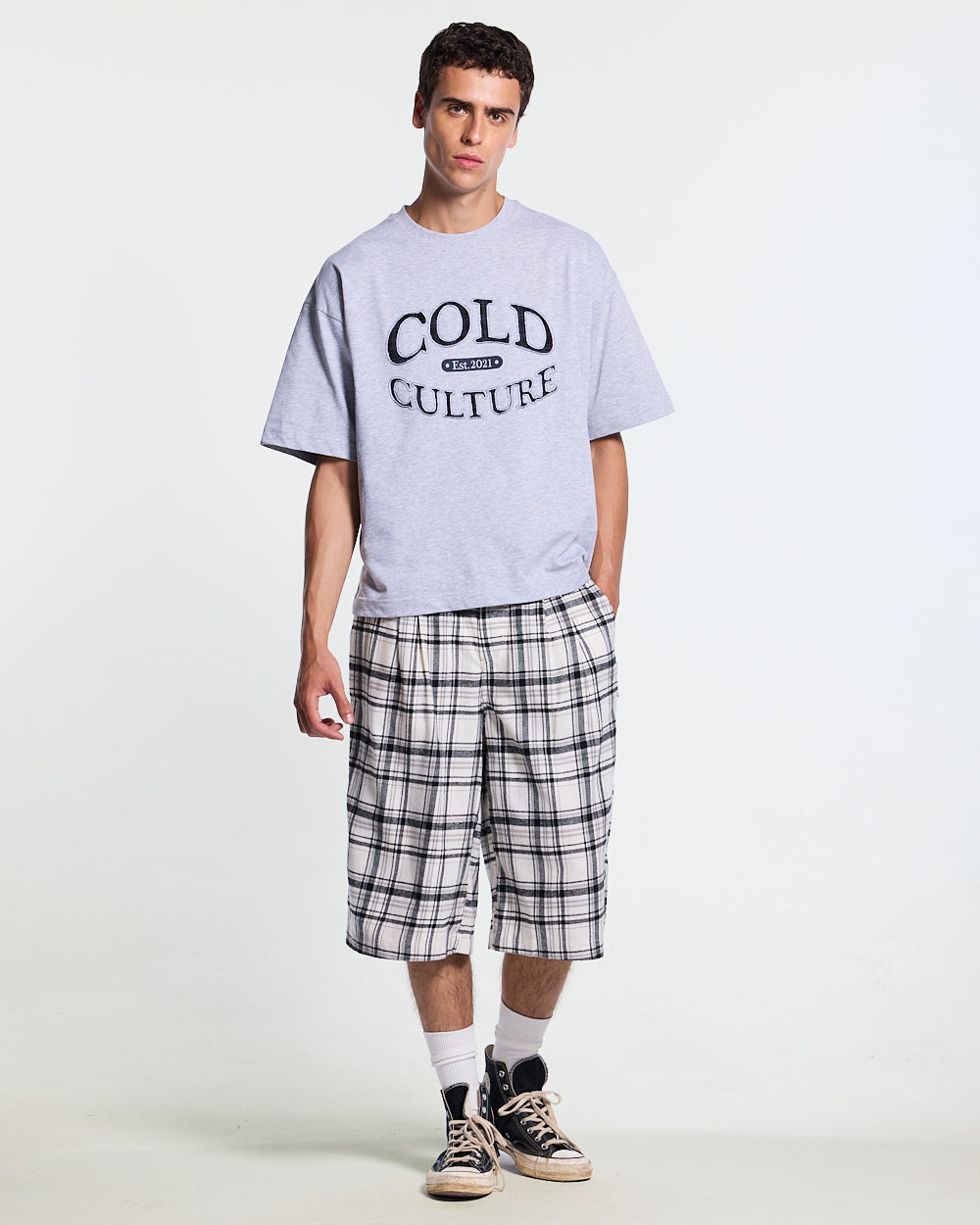 DINING CHECK JORTS BLACK