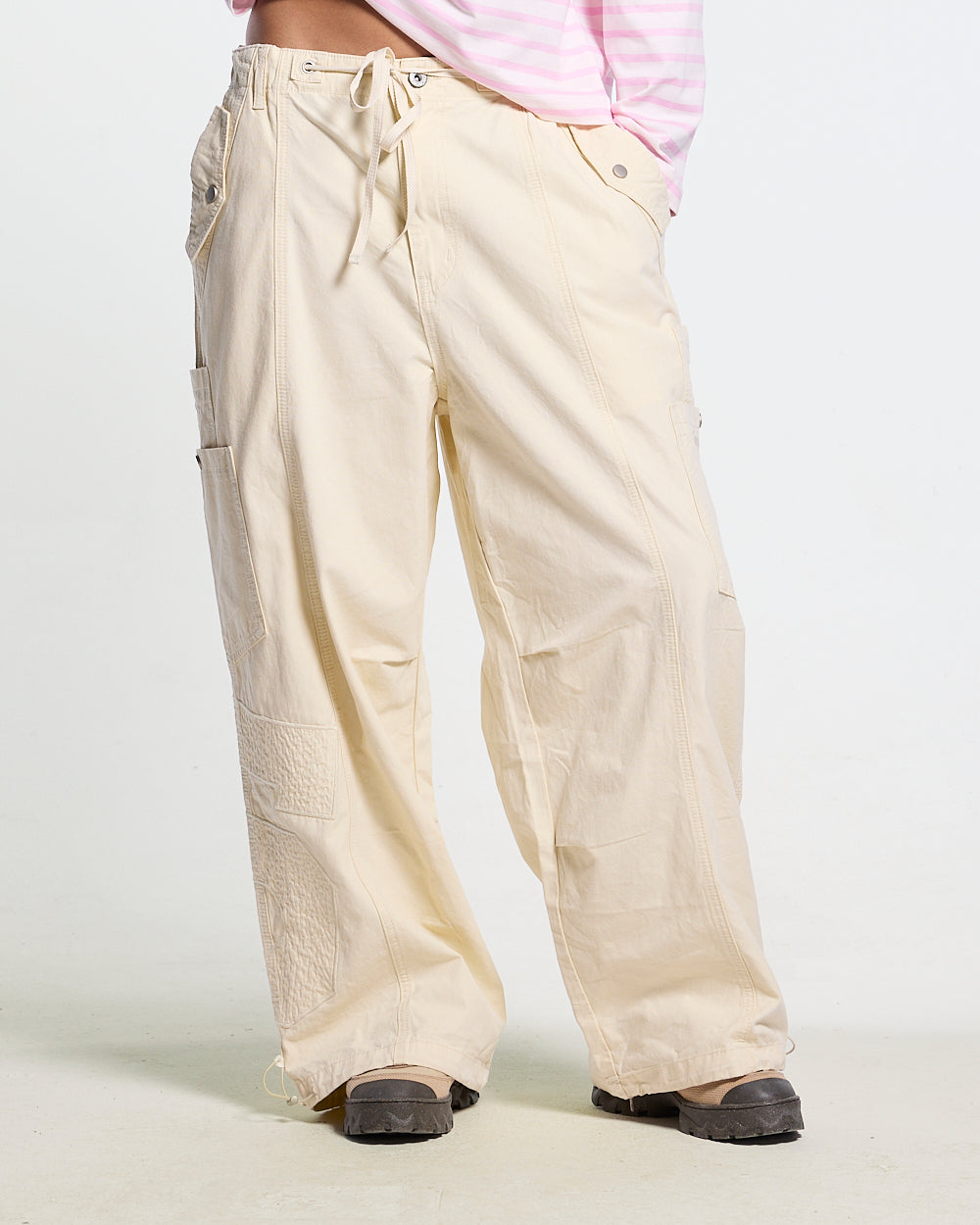SOLID CARGO PANTS WHITE