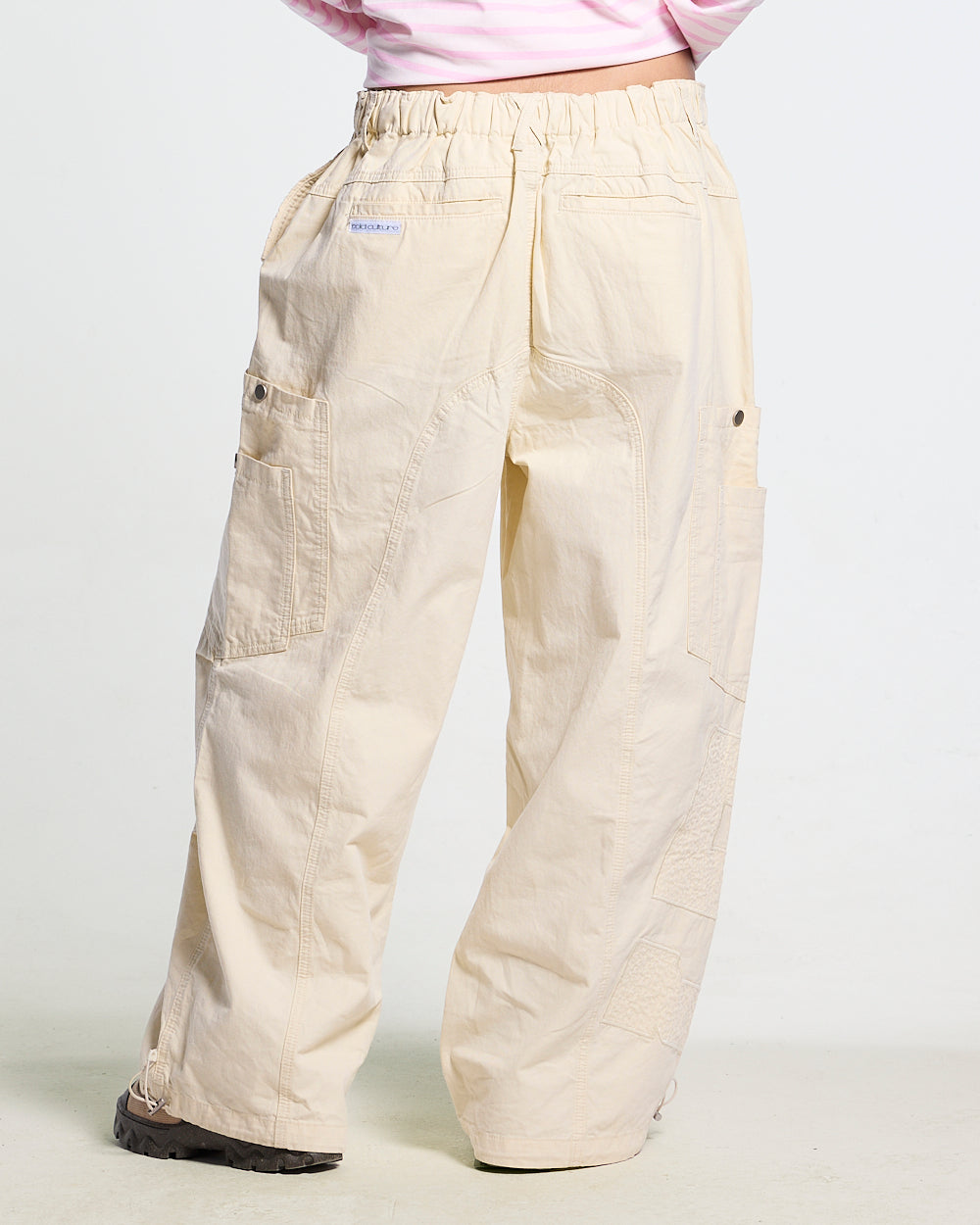 SOLID CARGO PANTS WHITE