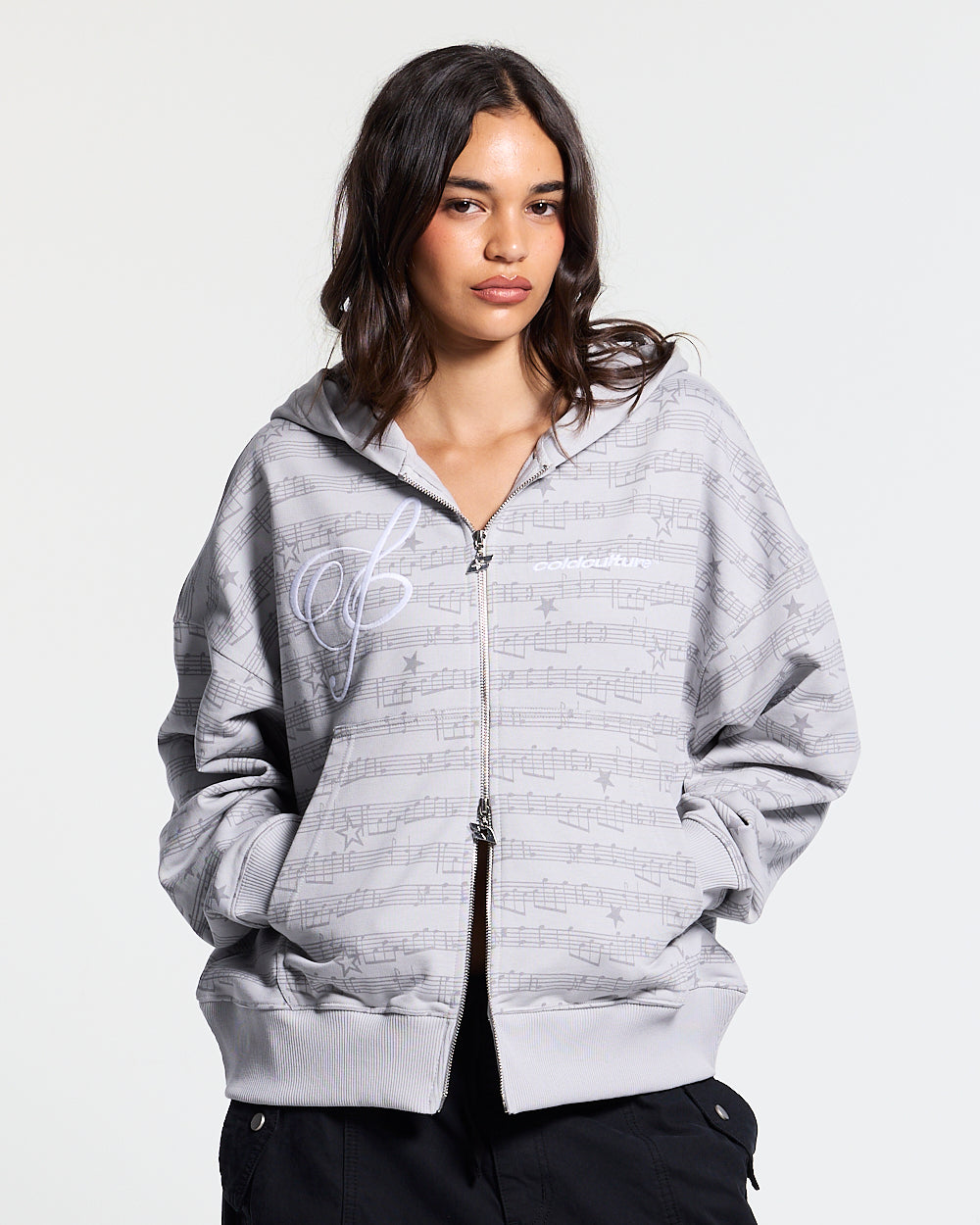 BEAT IT ZIP HOODIE GREY