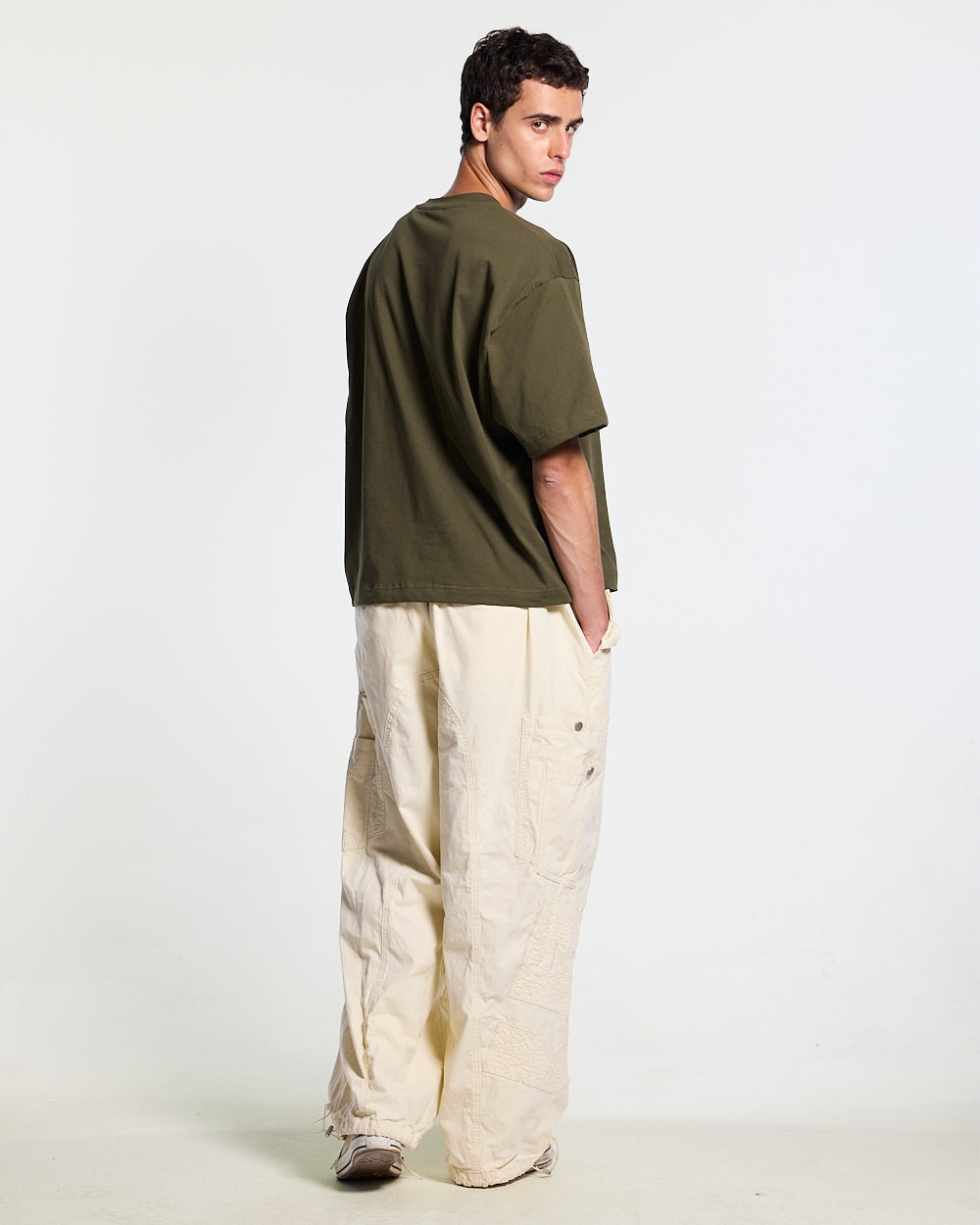 SOLID CARGO PANTS WHITE