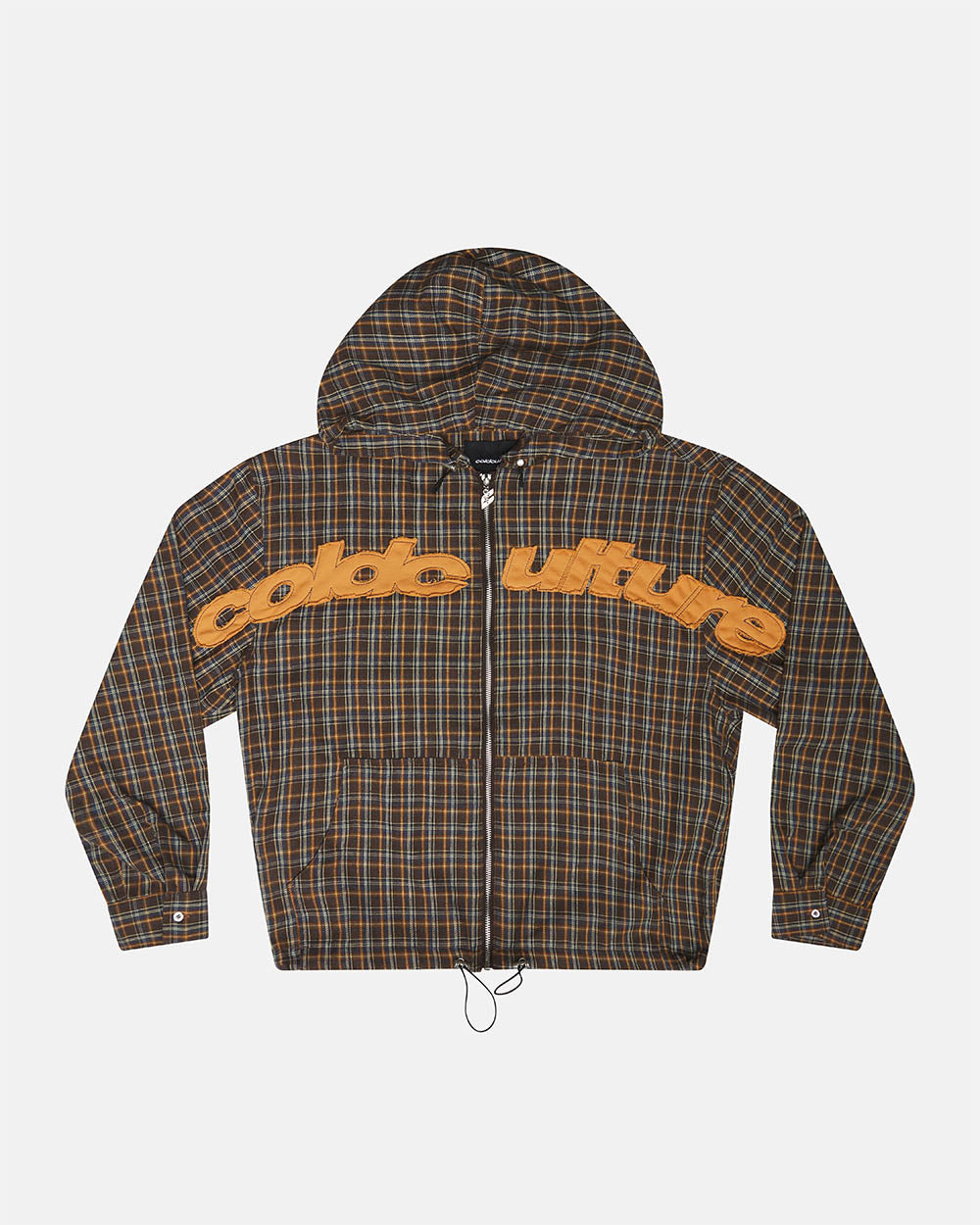 MEMPHIS HOODED SHIRT ORANGE AND BLUE