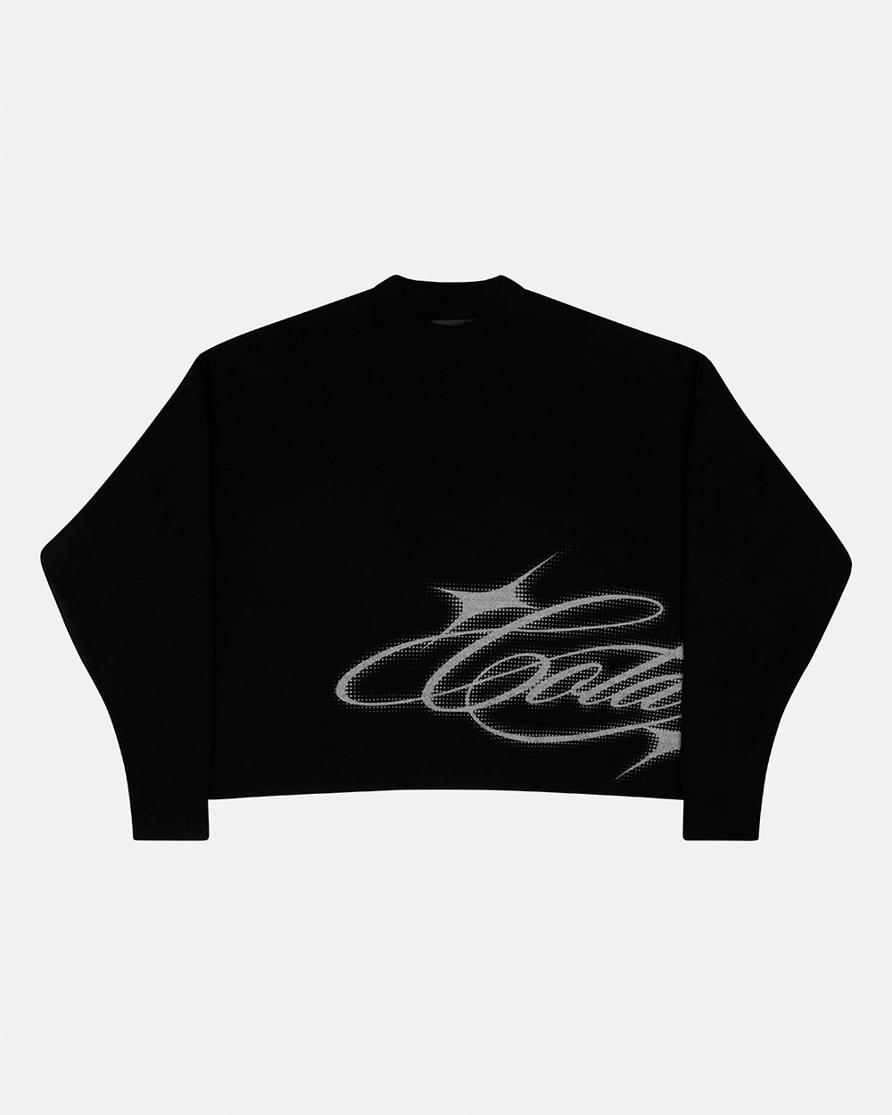 SPARKLY SCRIPT KNIT BLACK